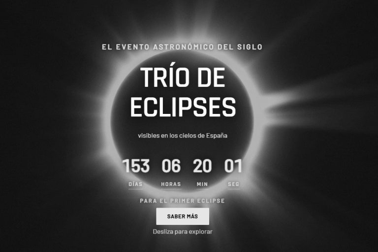 El Gobierno lanza una web del Trío de Eclipses con información sobre este fenómeno que movilizará a millones de personas