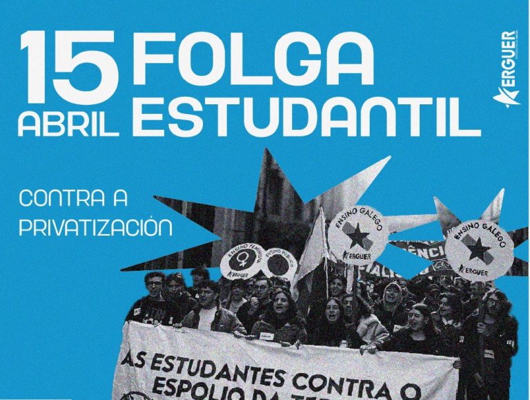 Erguer convoca una huelga estudiantil en Galicia para el 15 de abril contra la «privatización» de la enseñanza