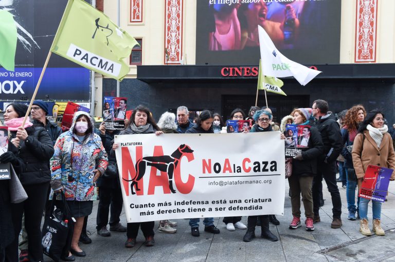 PACMA exige la inclusión urgente de perros de caza en la Ley de Bienestar Animal con una concentración ante el Congreso