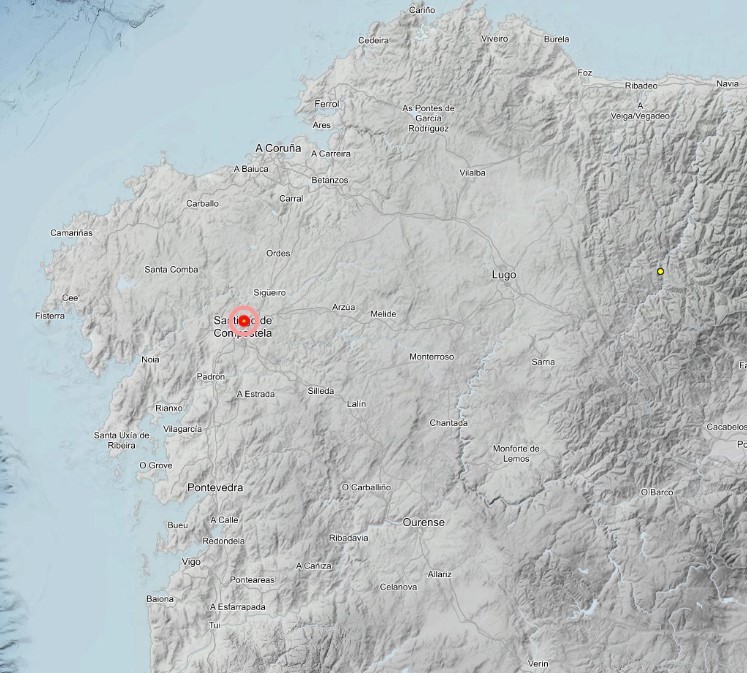Registrado un temblor de magnitud 1,7 con epicentro en Santiago de Compostela