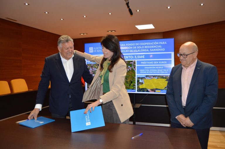 La Xunta concede a Sanxenxo un préstamo de 3,5 millones para la compra de un terreno en Vilalonga para vivienda pública