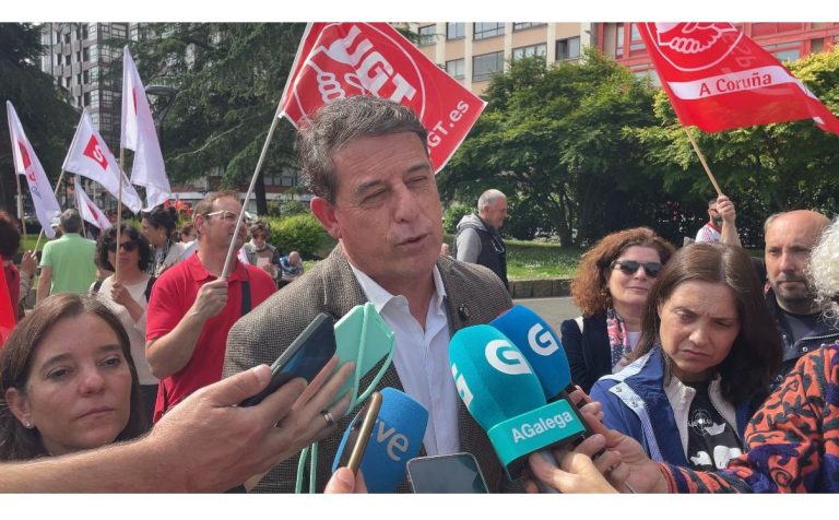 Besteiro llama en el 1 de Mayo a «defender» el Estado de Bienestar frente a una derecha «que lo quiere echar abajo»