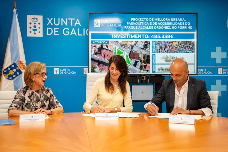 Xunta y Ayuntamiento firman un convenio para la mejora del parque Alcalde Ordóñez de O Porriño por más de 485.000 euros