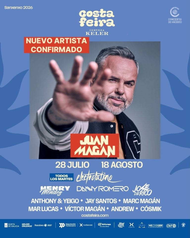 Juan Magán, nuevo artista confirmado del ciclo Electrolatino de Costa Feira 2026: Actuará el 28 de julio y 18 de agosto