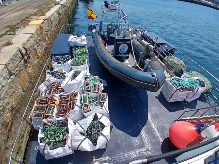 Pesca.- Gardacostas de Galicia decomisa más de 260 kilos de pescado y marisco y 656 aparejos ilegales en una semana
