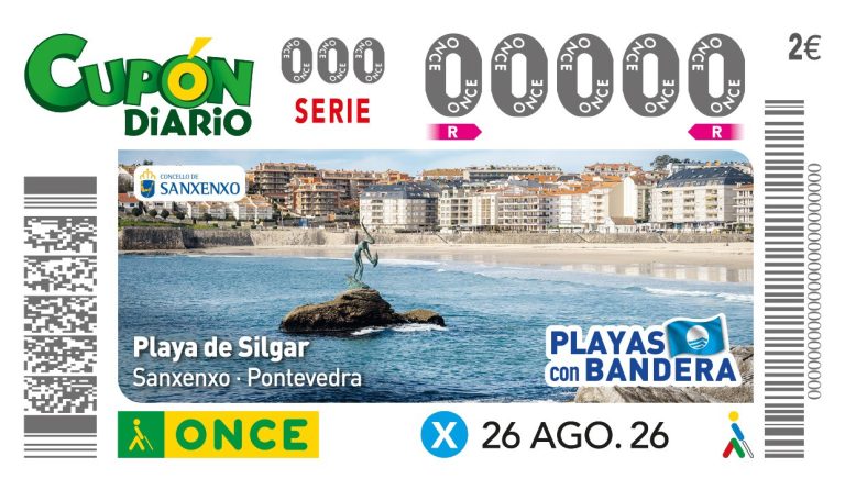 La playa de Silgar, en Sanxenxo, protagoniza un cupón de la ONCE