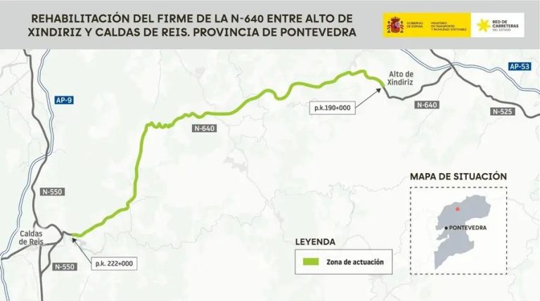 Avanza la rehabilitación de la N-640 entre Silleda y Caldas de Reis (Pontevedra) con la publicación de su licitación