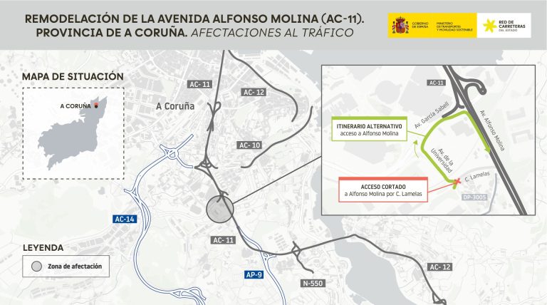 Transportes inicia este miércoles los trabajos para reubicar dos paradas de autobús por las obras en Alfonso Molina