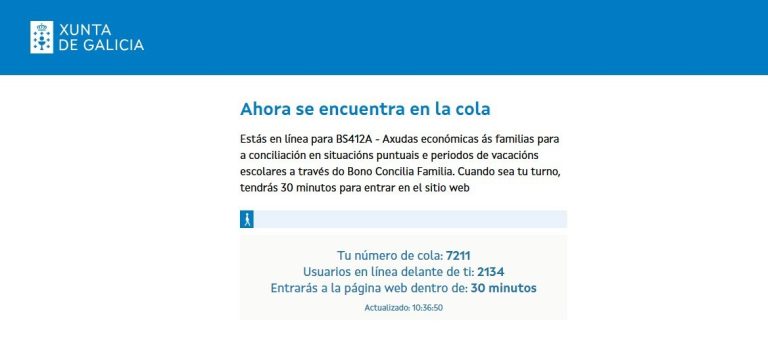 Comienza el plazo para pedir el Bono Concilia con colas virtuales de miles de solicitantes y esperas de más de una hora